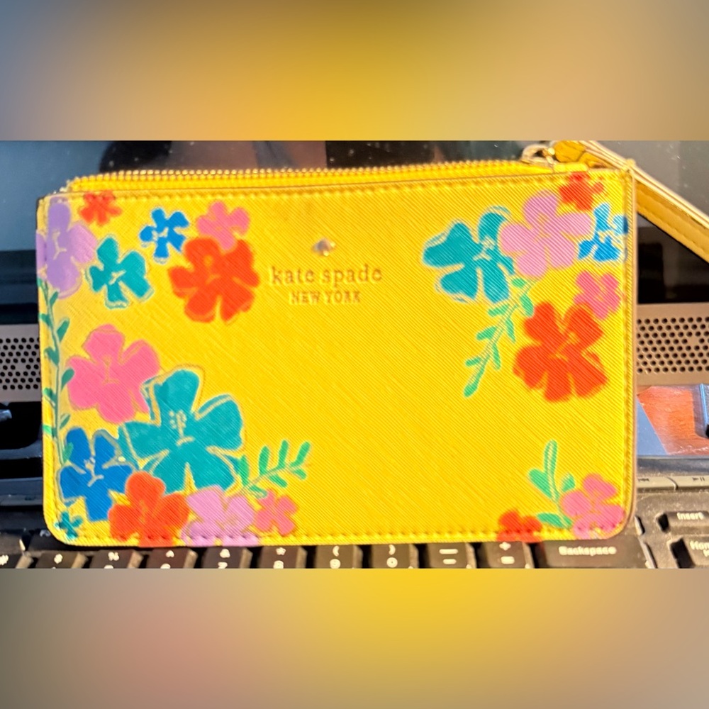 Kate Spade Yellow Floral Wristlet